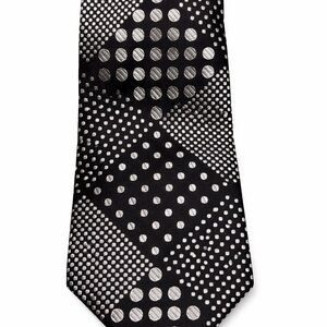 Elegant Black and Silver Polka Dot Tie
